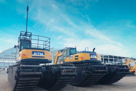Escavadeira Anfibia remotamente controlado AIZM MACHINES