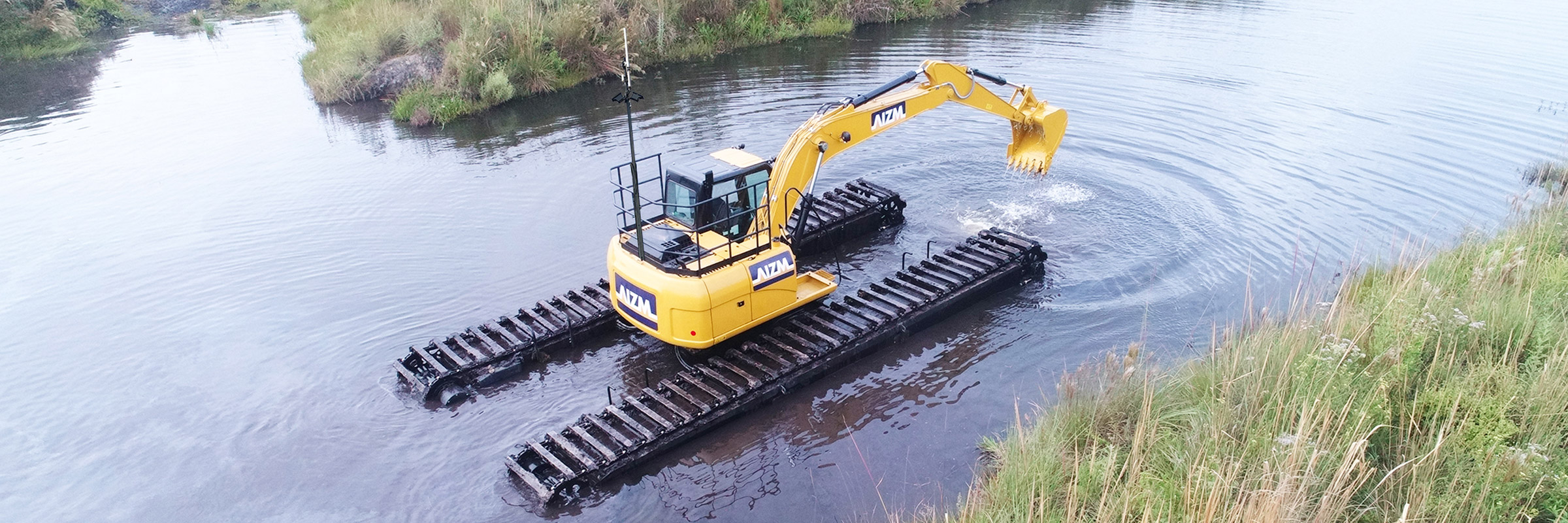 Escavadeira anfíbia remotamente controlado AIZM MACHINES