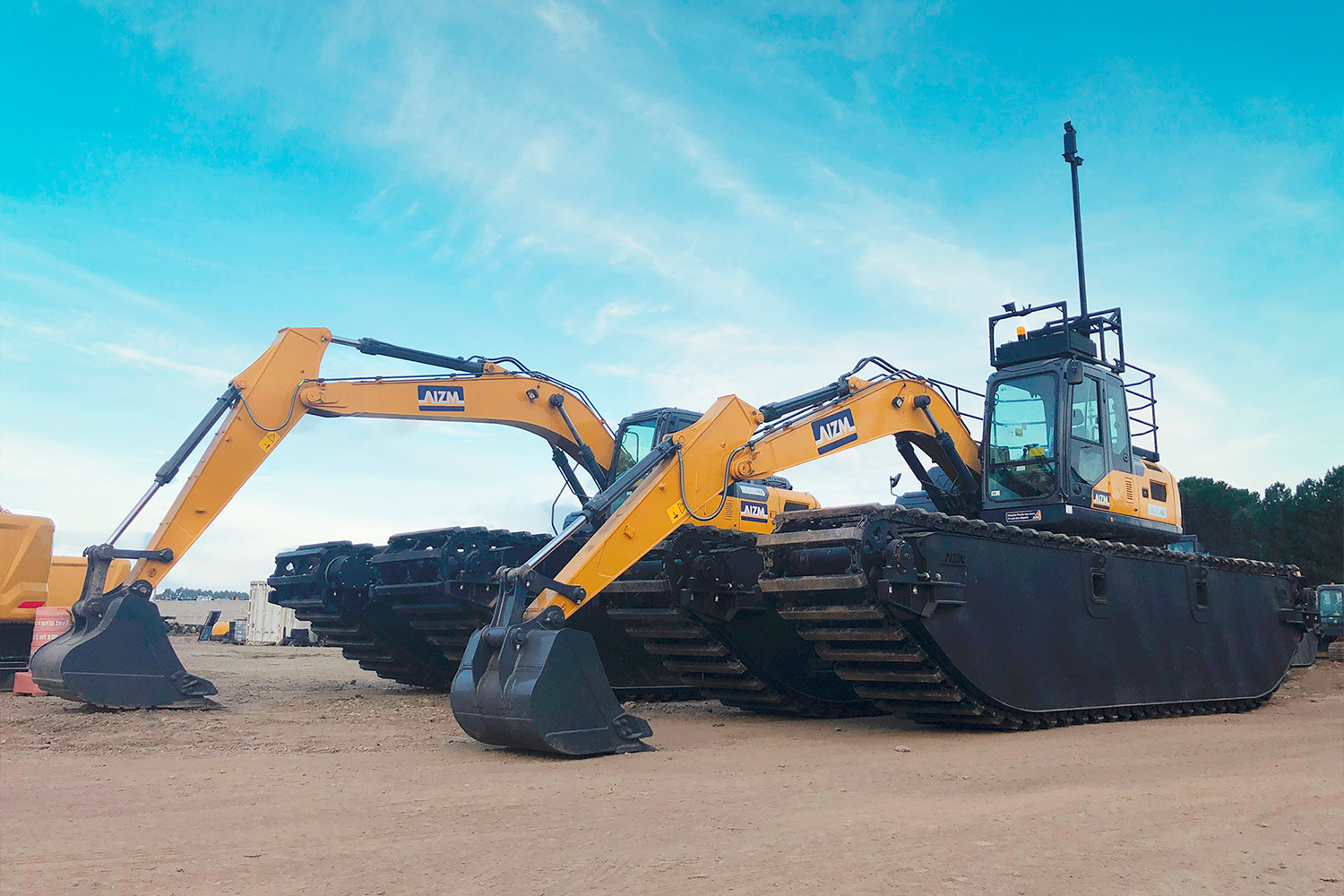 Escavadeira Anfibia long reach remotamente controlado AIZM MACHINES